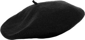 img 3 attached to Women'S Classic Black French Beret Hat - Skeleteen Casual Use Beret Cap