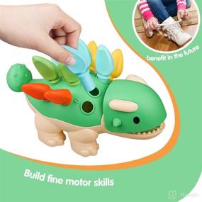 img 3 attached to 🦖 Sensory Toys for Babies: Fine Motor Skills Learning Dinosaur | Montessori Developmental Educational Sorting Toys for Toddlers | Boys Girls Gift for Kids Ages 6, 9, 12, 18, 24 Months and 1-3 Years Old