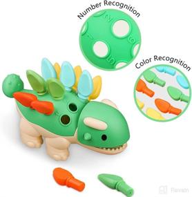 img 2 attached to 🦖 Sensory Toys for Babies: Fine Motor Skills Learning Dinosaur | Montessori Developmental Educational Sorting Toys for Toddlers | Boys Girls Gift for Kids Ages 6, 9, 12, 18, 24 Months and 1-3 Years Old