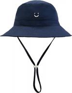 upf 50+ sun-protective baby bucket hat with adorable smile face design for kids' beach and swim activities logo