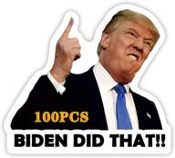 👍 100pcs biden did that sticker decal: hilarious trump vs. joe biden bumper decals for cars, laptops, motorcycles, and more! логотип