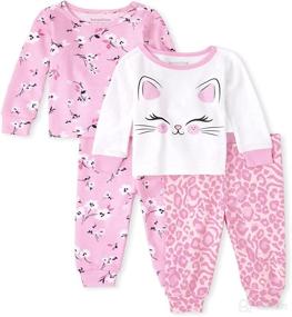 img 4 attached to 👶 Baby Toddler Girls Cat Floral Snug Fit Cotton Pajamas 2-Pack - The Children's Place