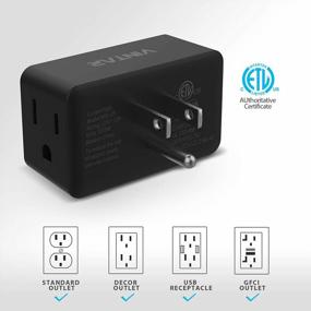 img 1 attached to VINTAR 3-Pack Multi Plug Outlet Extender | Grounded Wall Tap Adapter Power Splitter