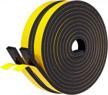 fowong foam weather stripping, adhesive seal strip for windows and doors insulation 1/2" w x 1/4" t x 26' l, thin high density weatherstripping 13ft x 2 rolls logo
