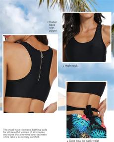 img 1 attached to 👙 MOLYBELL Racerback Women's Clothing Swimsuit, the Perfect High-waisted Monokini at Swimsuits & Cover Ups