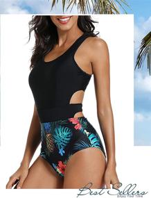 img 2 attached to 👙 MOLYBELL Racerback Women's Clothing Swimsuit, the Perfect High-waisted Monokini at Swimsuits & Cover Ups