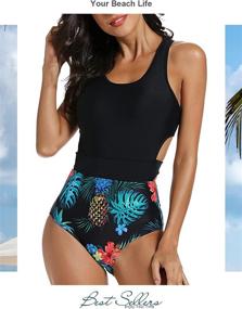 img 3 attached to 👙 MOLYBELL Racerback Women's Clothing Swimsuit, the Perfect High-waisted Monokini at Swimsuits & Cover Ups