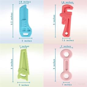 img 3 attached to 👶 Soft Silicone Baby Teething Toys - 4 Pack with Rope - BPA-Free & Freezer Safe - Chew Toy for Baby - Soothe Babies' Sore Molars - 3-12 Months Boy & Girl Toys Set - Easy to Clean - Baby's Favorite