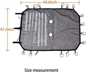 img 2 attached to 2007-2017 Jeep Wrangler JKU 4 Door Sunshade Mesh Top Cover - Durable UV Protection With US Flag Design - Voodonala