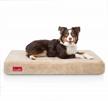orthopedic brindle waterproof pet bed with memory foam, removable cover, and joint relief - machine washable - 4 inches logo
