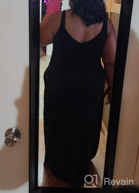 img 1 attached to Plus Size Maternity Summer Long Dress With Pockets: Wolddress Women'S Casual Sleeveless Maxi Dress review by Amy Blackmon