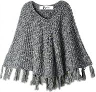 azhido baby girls solid tassel round neck вязаное пончо-плащ пальто бежевая верхняя одежда логотип