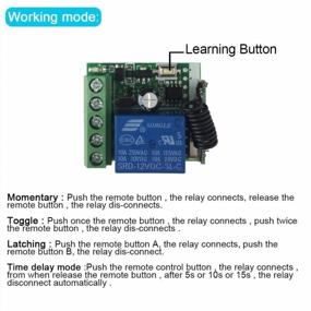 img 2 attached to 🔌 Wireless RF Relay Remote Control Switch, QIACHIP 12V 1CH 433Mhz Momentary Light Transmitter with Receiver (1 Relay)