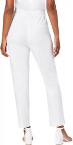 img 2 attached to Plus Size Women'S Soft Knit Straight-Leg Pant W/ Elastic Waist - Roamans