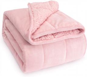 img 4 attached to Wemore Sherpa Fleece Weighted Blanket For Adult, 15 Lbs Dual Sided Cozy Fluffy Heavy Blanket, Ultra Fuzzy Throw Blanket With Soft Plush Flannel Top, 60 X 80 Inches Pink On Both Sides