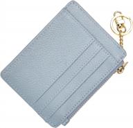 woogwin women's slim rfid credit card holder wallet: mini front pocket & keychain coin purse! логотип
