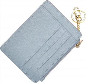 img 4 attached to Woogwin Women'S Slim RFID Credit Card Holder Wallet: Mini Front Pocket & Keychain Coin Purse!