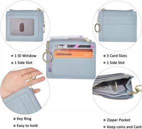 img 2 attached to Woogwin Women'S Slim RFID Credit Card Holder Wallet: Mini Front Pocket & Keychain Coin Purse!