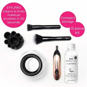 img 2 attached to STYLPRO Electric Makeup Brush Cleaner And Dryer Set With Award-Winning Colored Spinning Device, Professional Cleanser, And 2 Makeup Brushes – Clean And Dry Brushes In Seconds For Premium Results