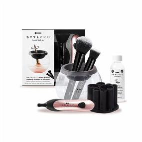 img 4 attached to STYLPRO Electric Makeup Brush Cleaner And Dryer Set With Award-Winning Colored Spinning Device, Professional Cleanser, And 2 Makeup Brushes – Clean And Dry Brushes In Seconds For Premium Results