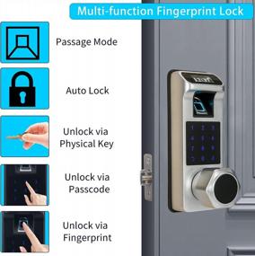 img 2 attached to HARFO K1 Fingerprint Door Lock, Keyless Entry Door Lock, Keypad Lock, Biometric Door Lock, Digital Door Lock For Home And Office (Silver)