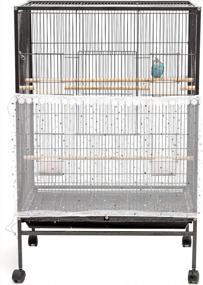 img 4 attached to Perfitel Universal Birdcage Cover Seed Catcher Parrot Birdcage Nylon Mesh Guard Netting With Lace (Not Included Birdcage,1 Piece) (100 X 18 Inch, White)…