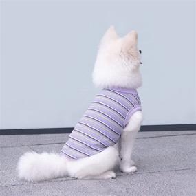 img 1 attached to 🐶 SZAT PRO Striped Teacup Pet Dog T-Shirts: Stylish 100% Cotton Tank Vest for Small Dogs & Cats