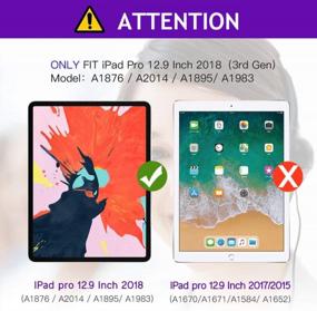 img 3 attached to Toplive IPad Pro 12.9 Case (2018), [Support Apple Pencil Charging] Canvas Stand Folio Case Cover For IPad Pro 12.9 3Rd Generation With Auto Sleep Wake Function And Multiple Viewing Angles, Purple