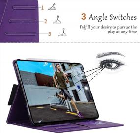 img 1 attached to Toplive IPad Pro 12.9 Case (2018), [Support Apple Pencil Charging] Canvas Stand Folio Case Cover For IPad Pro 12.9 3Rd Generation With Auto Sleep Wake Function And Multiple Viewing Angles, Purple