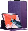 toplive ipad pro 12.9 case (2018), [support apple pencil charging] canvas stand folio case cover for ipad pro 12.9 3rd generation with auto sleep wake function and multiple viewing angles, purple logo