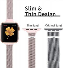 img 1 attached to CTYBB For Apple Watch Band Series Ultra SE 8 7 6 5 4 3 2 1 38Mm 40Mm 41Mm 42Mm 44Mm 45Mm 49Mm, Stainless Steel Slim & Thin Mesh Magnetic Clasp Strap Women And Girl Replacement Band For IWatch (A-Rose Gold, 42Mm/44Mm/45Mm/49Mm)