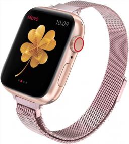 img 4 attached to CTYBB For Apple Watch Band Series Ultra SE 8 7 6 5 4 3 2 1 38Mm 40Mm 41Mm 42Mm 44Mm 45Mm 49Mm, Stainless Steel Slim & Thin Mesh Magnetic Clasp Strap Women And Girl Replacement Band For IWatch (A-Rose Gold, 42Mm/44Mm/45Mm/49Mm)