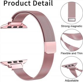 img 2 attached to CTYBB For Apple Watch Band Series Ultra SE 8 7 6 5 4 3 2 1 38Mm 40Mm 41Mm 42Mm 44Mm 45Mm 49Mm, Stainless Steel Slim & Thin Mesh Magnetic Clasp Strap Women And Girl Replacement Band For IWatch (A-Rose Gold, 42Mm/44Mm/45Mm/49Mm)