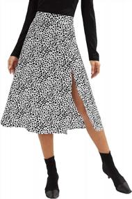 img 4 attached to SweatyRocks Boho Chic Midi Skirt: Print, Split And Style