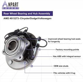img 3 attached to 2 PCS ANPART 513273 Front Wheel Axle Bearing And Hub Assembly For 2008-2014 Chrysler Town & Country, Dodge Grand Caravan
