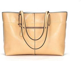 img 1 attached to Covelin Genuine Leather Women's Totes Handbag with Shoulder Strap and Matching Wallet