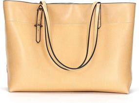 img 3 attached to Covelin Genuine Leather Women's Totes Handbag with Shoulder Strap and Matching Wallet