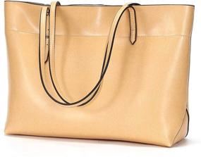 img 4 attached to Covelin Genuine Leather Women's Totes Handbag with Shoulder Strap and Matching Wallet