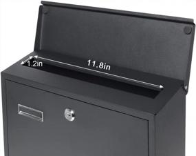 img 1 attached to Безопасный и вместительный: Черный металлический настенный почтовый ящик Decaller с замком и окном для просмотра.
