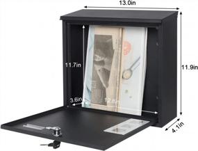 img 3 attached to Безопасный и вместительный: Черный металлический настенный почтовый ящик Decaller с замком и окном для просмотра.