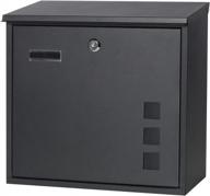 безопасный и вместительный: черный металлический настенный почтовый ящик decaller с замком и окном для просмотра. логотип