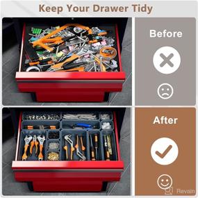 img 2 attached to 8-Pcs Plastic Toolbox Organizer and Storage Set - Small Parts Tray Dividers, Tool Organizers for Hardware, Rolling Tool Chest Desk Drawer Organizer, Bolt Screw Bins