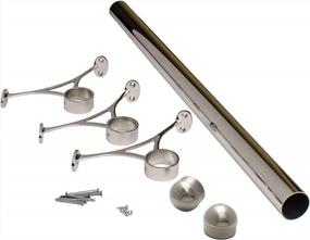 img 4 attached to Upgrade Your Home Bar With Outwater'S 8' Bar Foot Rail Kit - Undercounter Mount Hardware And Polished Stainless Steel Tubing Included!
