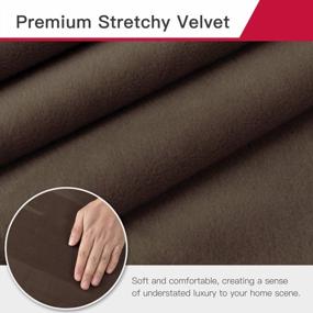 img 2 attached to Maxmill Velvet Stretch Sofa Cushion Covers Plush Couch Cushion Slipcover For Armchair Loveseat Sofa Individual Cushion Cover Sofa Seat Protector With Elastic Hem Washable, 2 Pieces Pack, Brown