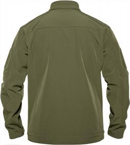 img 3 attached to Water-Resistant SoftShell Tactical Jacket For Men - Fleece-Lined Coat With Six Zippered Pockets By MAGNIVIT
