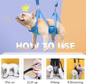 img 2 attached to SUAOEO Pet Grooming Hammock Kit: Breathable Hammock Set for Dogs and Cats (Blue S) - Ultimate Pet Grooming Harness Solution