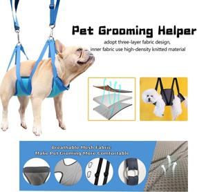 img 3 attached to SUAOEO Pet Grooming Hammock Kit: Breathable Hammock Set for Dogs and Cats (Blue S) - Ultimate Pet Grooming Harness Solution