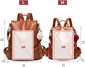 img 2 attached to Stylish Women's Leather Anti-Theft Backpack: Trendy Shoulder Handbags & Wallets - Fashionable and Secure Fashion Backpacks