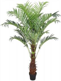 img 1 attached to 5Ft Phoenix Palm Artificial Plant Tree W/ Nursery Plastic Pot - Real Touch Technology & Unique Design!