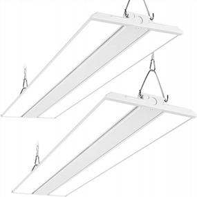img 4 attached to 2-Pack 4FT LED Linear High Bay Shop Light - 37500Lm 125LM/W, 100-277V, 0-10V Dim, 5000K Daylight - UL Listed & 5 Year Warranty